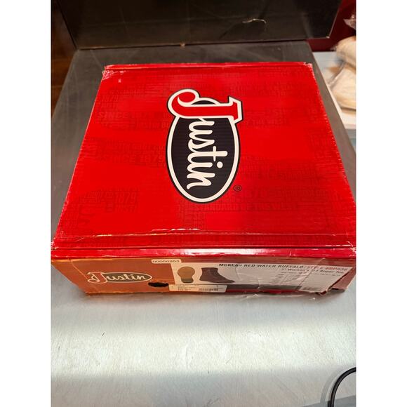 Justin McKean Red Water Buffalo 7” Women’s Roper Toe size 9 B NWT - Picture 8 of 8